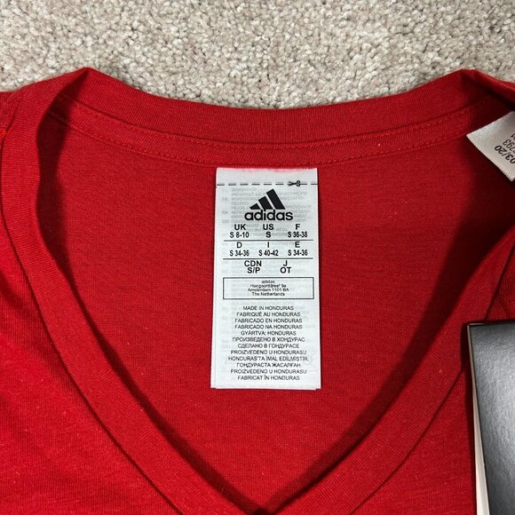 Adidas Womens Small Red Short Sleeve Sportswear Aeroready T-Shirt Top NWT - Picture 5 of 8